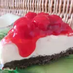 Homemade vanilla Ice cream pie, ice cream pie with oreo crust