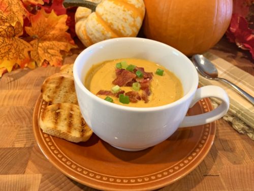 Roast Pumpkin Soup With Bacon - My Turn For Us