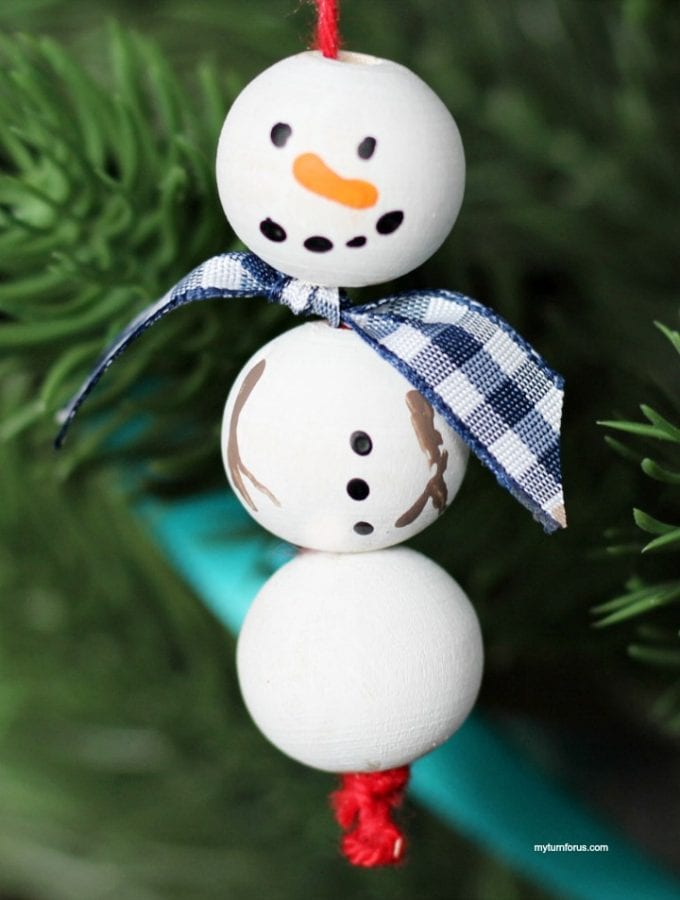 DIY Wooden Snowman Ornament - My Turn for Us