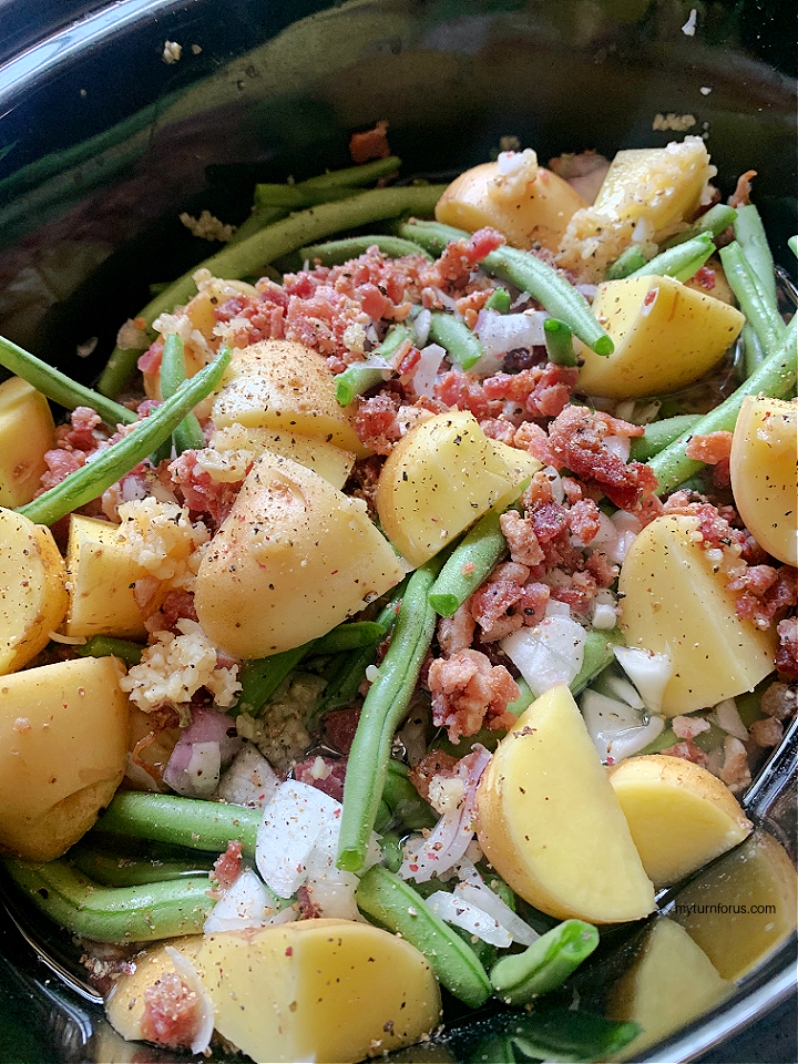 Slow Cooker Green Beans and Potatoes - My Turn for Us