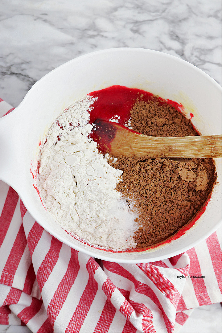 Red Velvet brownie mixture