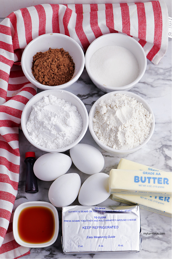 Red velvet brownie ingredients