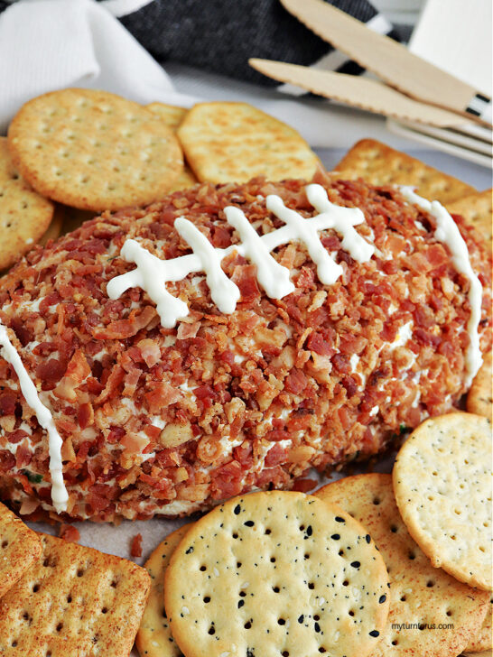 football shaped cheese ball